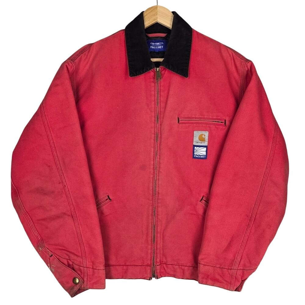 CARHARTT WIP × PACCBET RED CHORE JACKET – QUILTED LINING – SIZE S – RARE COLLAB